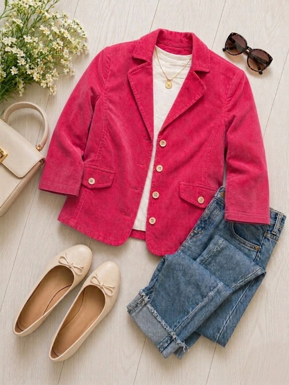 🩷EUC J. Crew Fuchsia Corduroy Cropped Blazer, Size S -Slim Fit